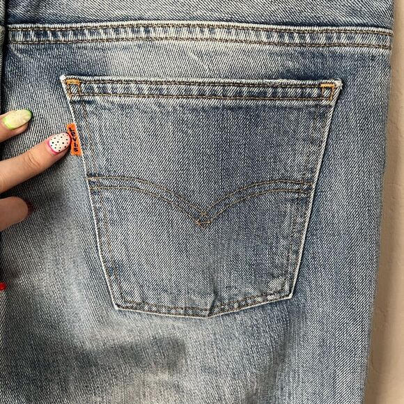 Levi’s 517 1969 Bootcut Cropped Distressed Orange Tab Jeans Heat Stroke Wash - Picture 5 of 8